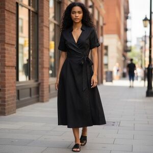 Banana Republic Classic Black Midi Dress